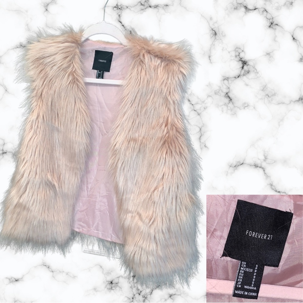 Pink fur vest